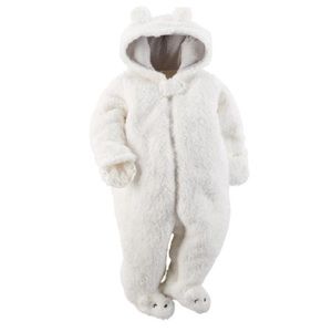 Carter's Bunting Baby Bear Hooded Sherpa Pram